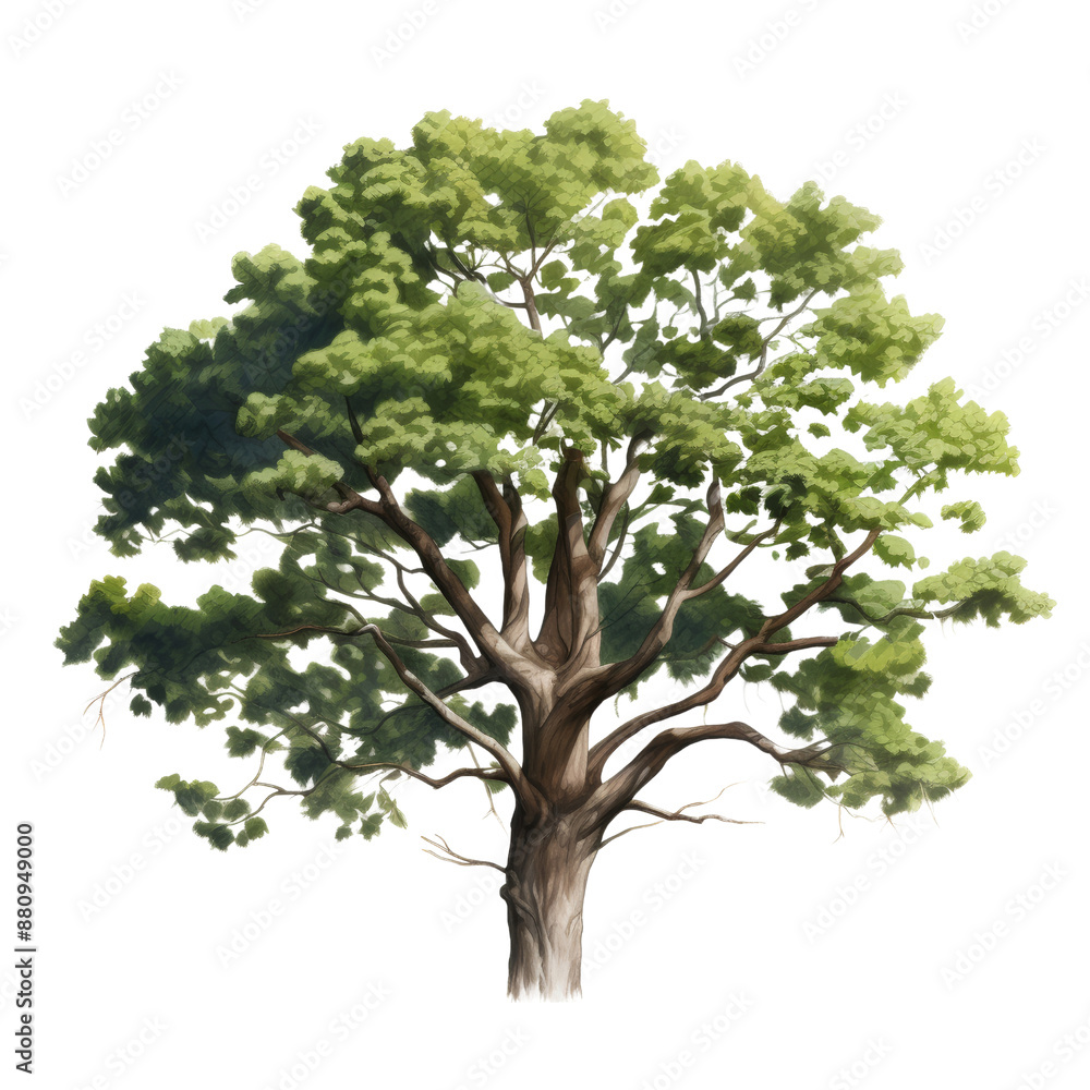 Obraz premium tree watercolor isolated on transparent background cutout