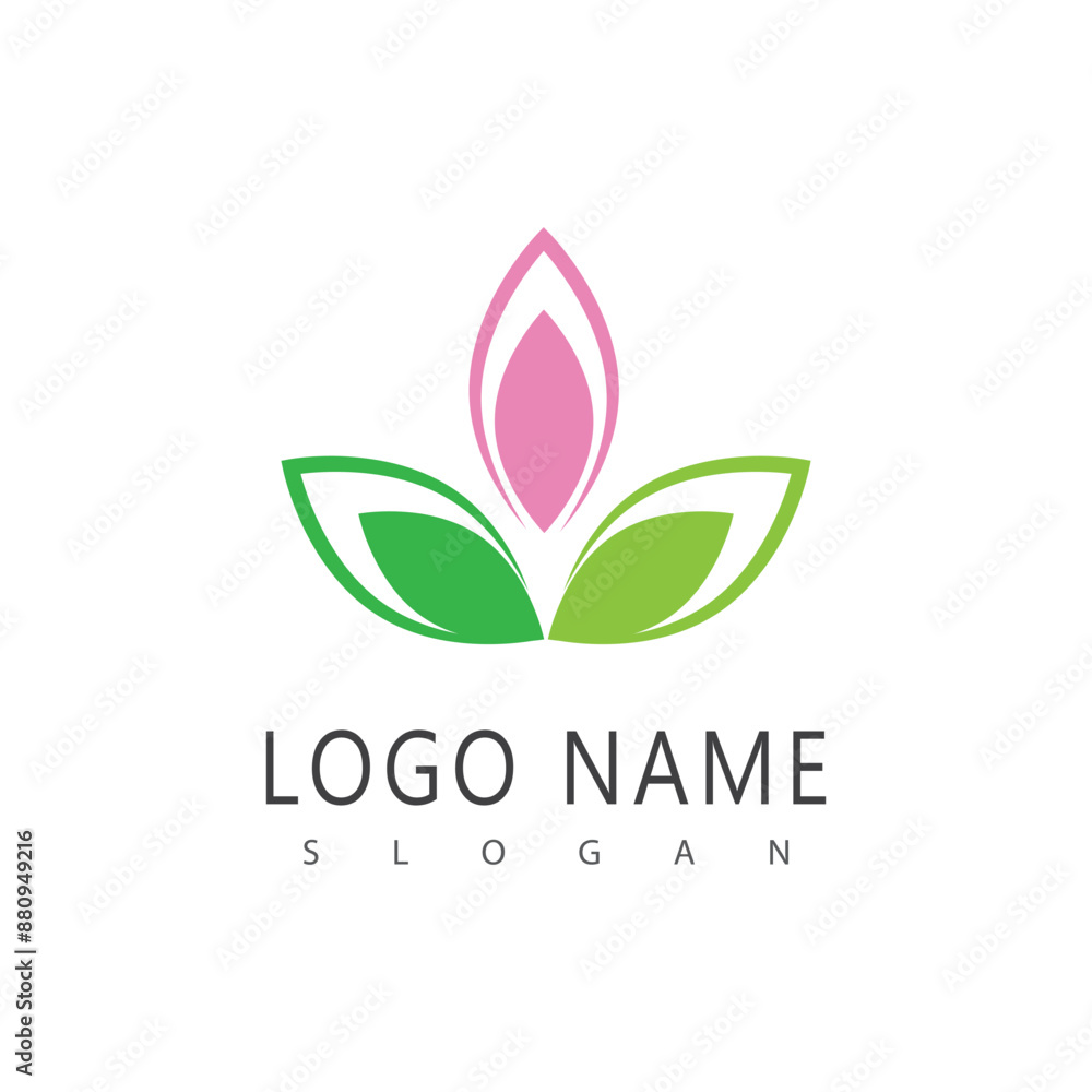 Obraz premium Beauty Vector lotus flowers design logo