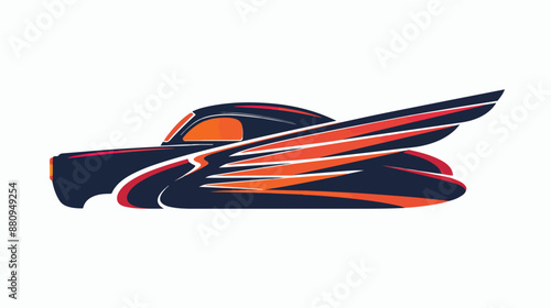 Auto wing Automotive logo Template flat vector style