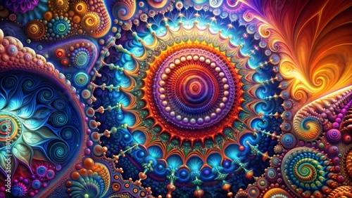 Wallpaper Mural A colorful, abstract painting of a flower with many different colors Torontodigital.ca