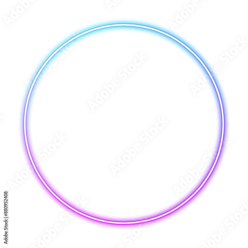 Abstract Neon Circles and Ovals: Glowing Gradient Loops in Pink, Blue, and Purple.