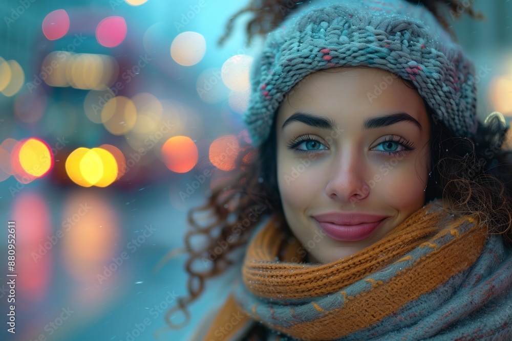 City Dusk: Happy Successful Woman in London City Dusk: Happy Successful Woman in London