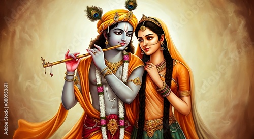 Lord Shri Krishna with Radha ji