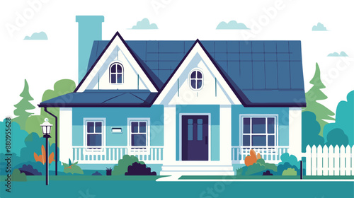 Background of house with for rent real estate sign.