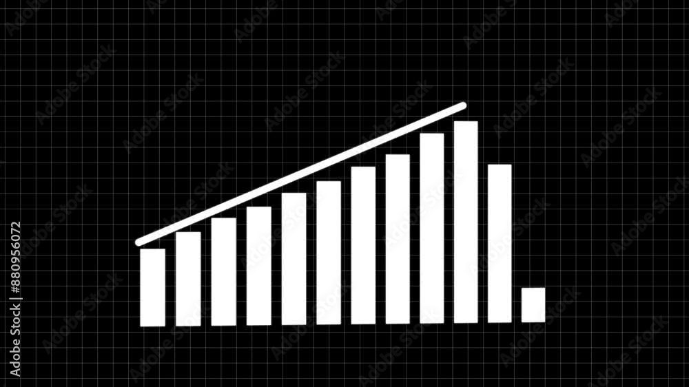Business graph animation on a black background. Success business graph concept. Business graph animation on a black background. Success business graph concept.