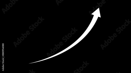 Business growth arrow and graph chart animation. Success concept-business line arrow isolated on transparent background.