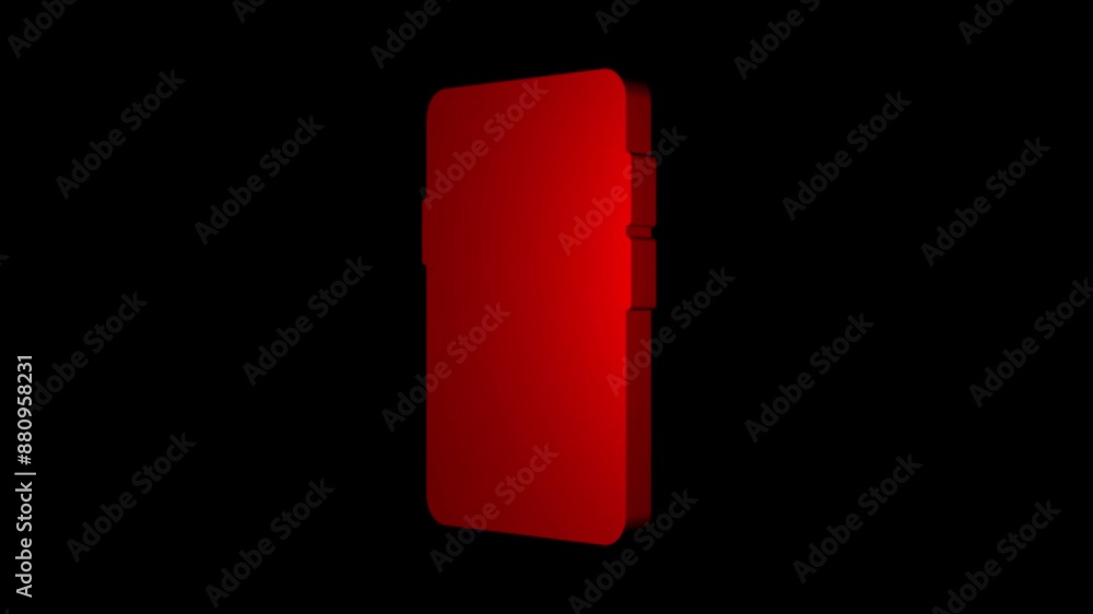 3d rotating modern mobile smart phone icon animation on a black background. 3d rotating modern mobile smart phone icon animation on a black background.