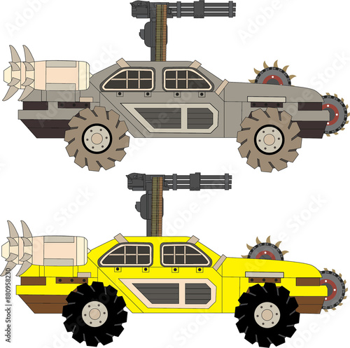 Vector Zombe Car for Animation & and More. photo