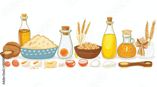 Bakery ingredients background - vintage backdrop 