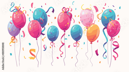 balloons with confetti. Birthday party valentines day