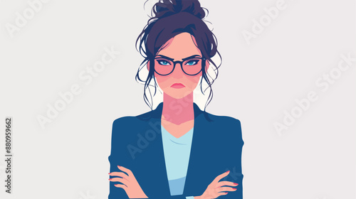 Bankrupt business woman. flat vector style isolated o