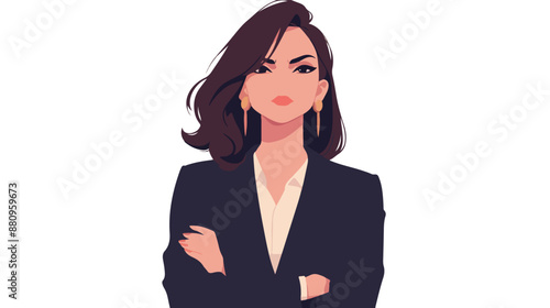 Bankrupt business woman. flat vector style isolated 