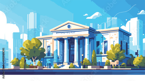 Bank building. Government house financial office 