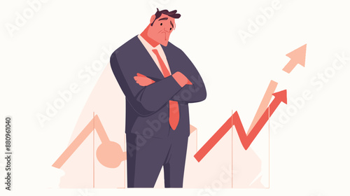 Bankrupt businessman standing on the background 