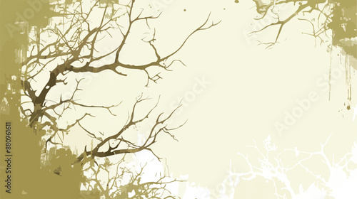 Banner or poster grunge vector background with tree 
