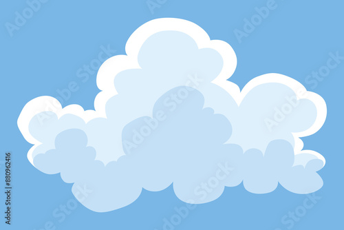 Cloud icon. Abstract white cloudscape icon symbol. Shapes in flat style. Vector cloudy design element