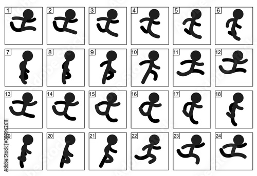 Stickman Run Cycle animation sequence