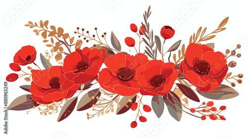 basic slogan on red flowers illustration flat vector