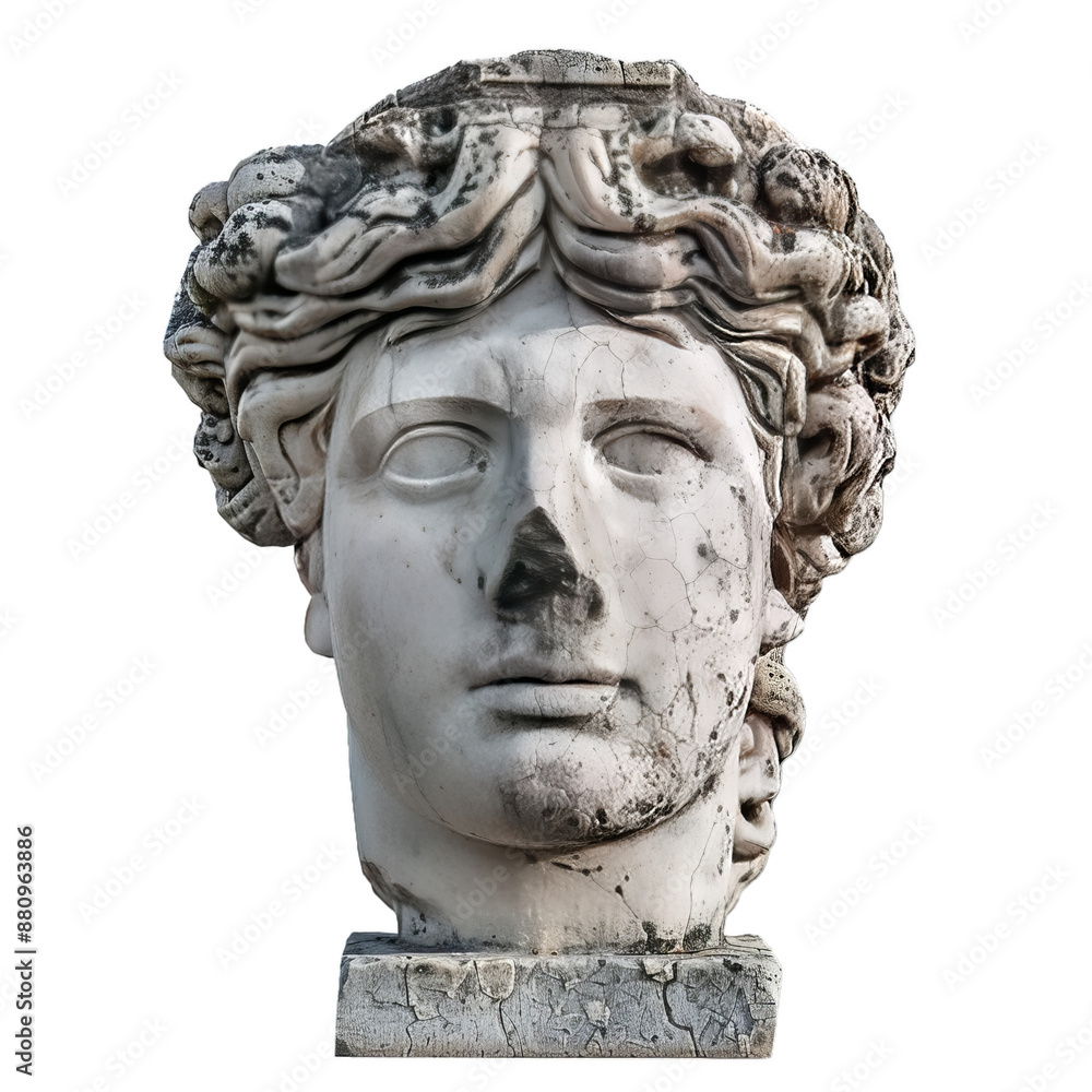 Classical sculpture of a mythological character with intricate details, isolated on transparent background Classical sculpture of a mythological character with intricate details, isolated on transparent background