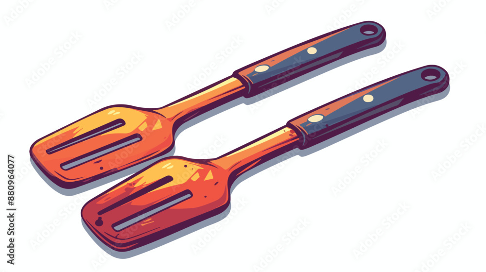 BBQ tongs line icon isolated on white background BBQ tongs line icon isolated on white background