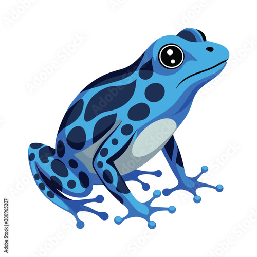 Illustration of Blue Poison Dart Frog Isolated
