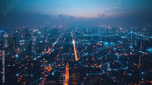 Wallpaper Mural Digital transformation in urban governance, featuring transparent data visualization and citizen engagement Torontodigital.ca