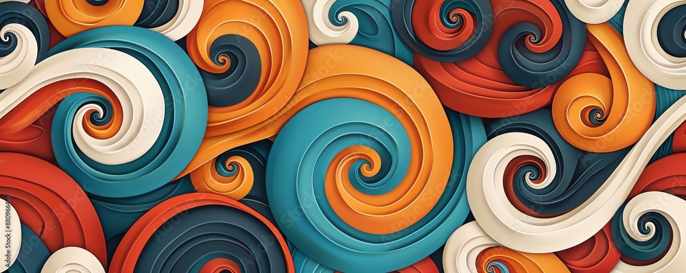 Obraz premium Abstract colorful swirls background with 3D effect.
