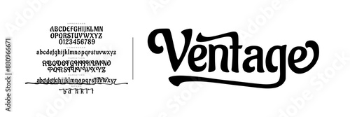 ‘VENTAGE’ Gelato font, Elegant alphabet letters font logo. Typography luxury classic lettering serif fonts decorative wedding vintage retro . vector illustration