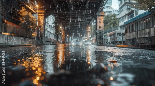 highways wet with rain water during the day