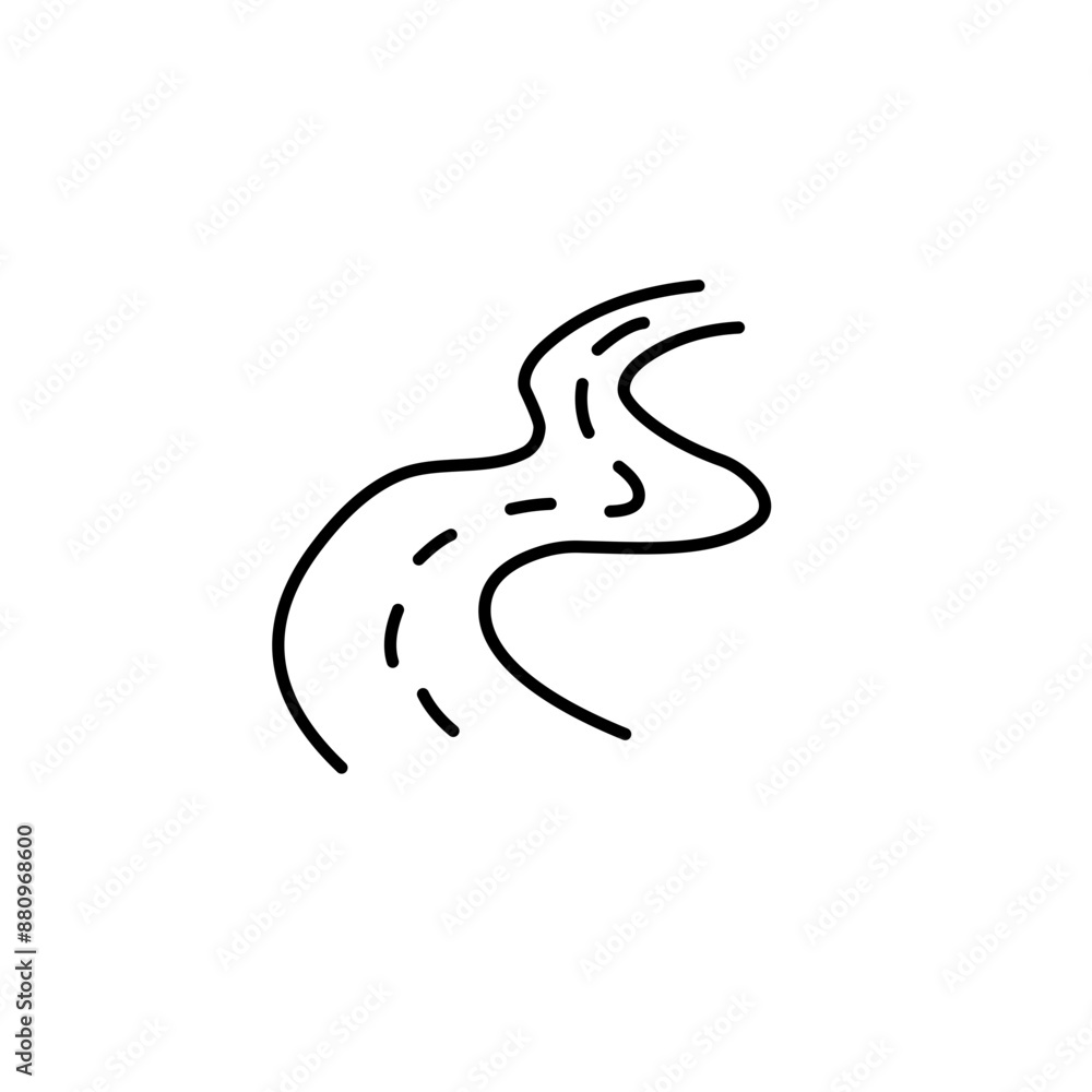 Fototapeta premium winding road line icon