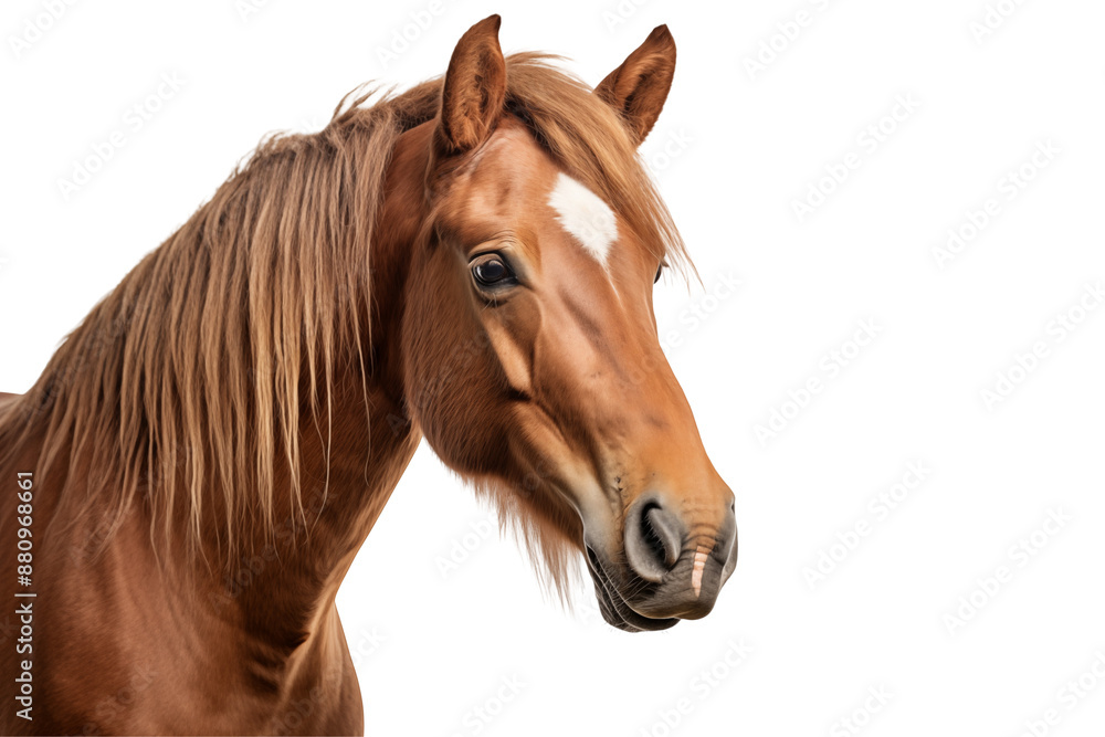 Fototapeta premium Horse isolated on transparent background png cutouts. Images for graphic designers. Image for flyers. Veterinarian. Horse world.