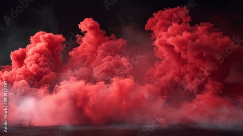 Red explosion smoke 