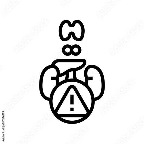 endocrine disorder obesity overweight line icon vector. endocrine disorder obesity overweight sign. isolated contour symbol black illustration
