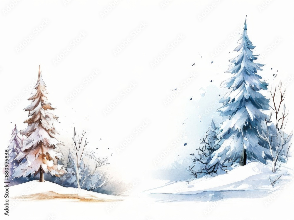 drawing of winter with free space in the center for text, winter, , sketch style, children's drawing, background, wallpaper drawing of winter with free space in the center for text, winter, , sketch style, children's drawing, background, wallpaper