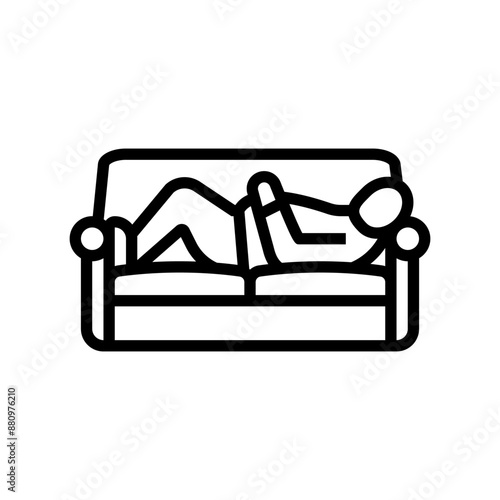sedentary lifestyle obesity overweight line icon vector. sedentary lifestyle obesity overweight sign. isolated contour symbol black illustration