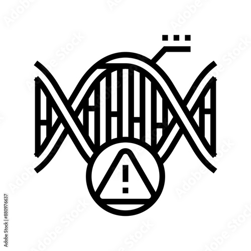 genetic predisposition obesity overweight line icon vector. genetic predisposition obesity overweight sign. isolated contour symbol black illustration