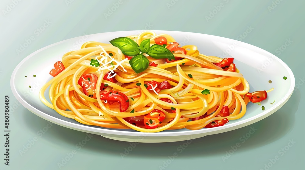Spectacular A plate of appetizing Italian food pasta carbonara on the table Spectacular A plate of appetizing Italian food pasta carbonara on the table