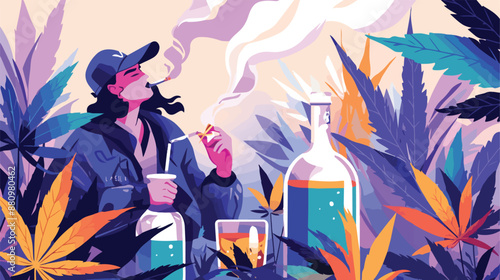 Booze dependence nicotine addiction marijuana growing