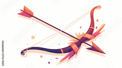 Bow and arrow line icon. flat vector style isolated 