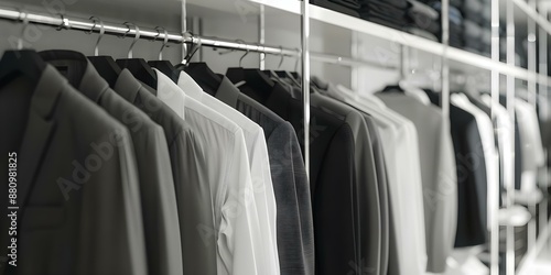 Wallpaper Mural Luxurious Men's Fashion Collection in an Expansive Dressing Room. Concept Men's Fashion, Luxury Collection, Dressing Room, Expansive Setting Torontodigital.ca