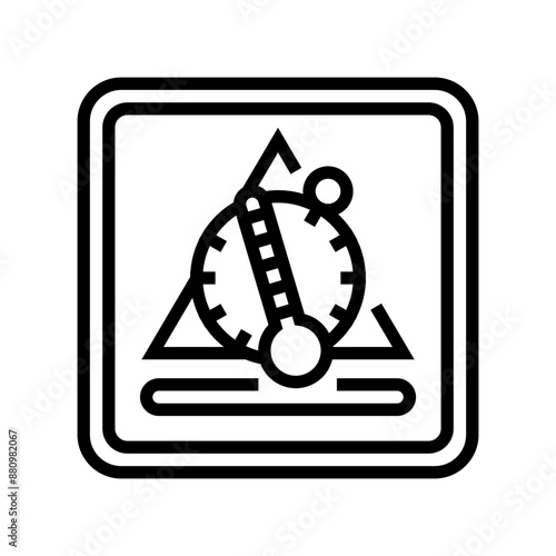 temperature sensitive product label warning line icon vector. temperature sensitive product label warning sign. isolated contour symbol black illustration