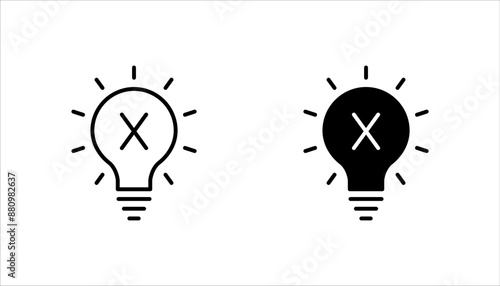 light off icon set, no idea, on a white background.