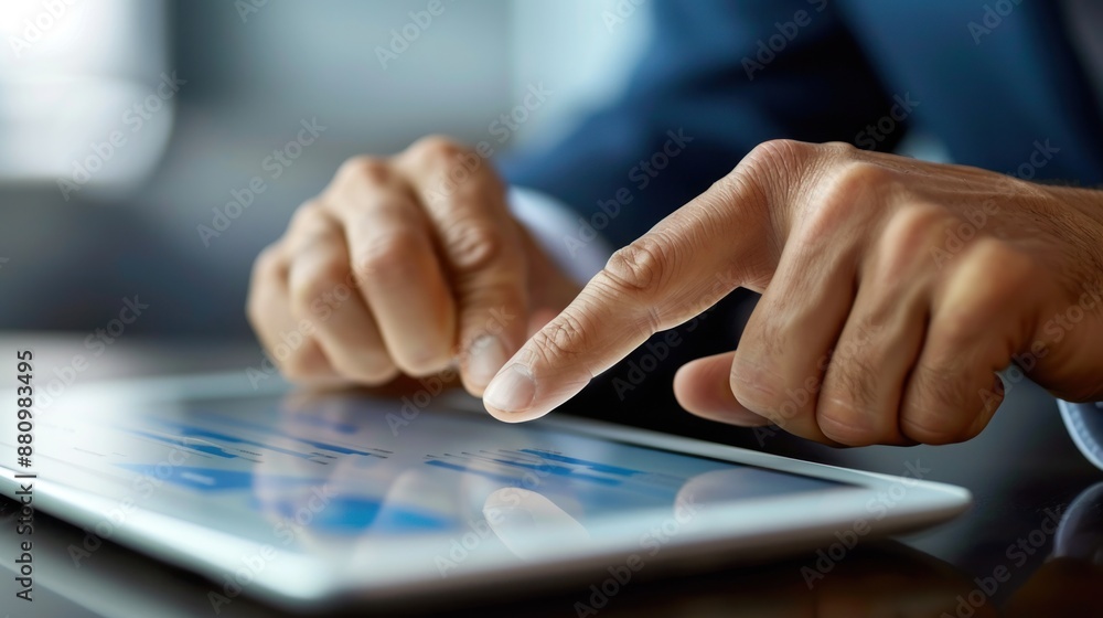 Close-up of a Hand Interacting with a Tablet Close-up of a Hand Interacting with a Tablet