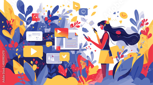 Brand communication abstract concept vector illustrat