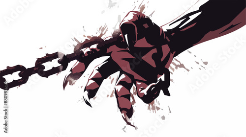 break free slogan with claw scratch and broken chain