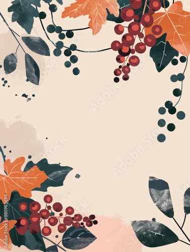 Collection of abstract wine-themed autumn illustrations, perfect for wine festivals and seasonal posters. Includes various frames for text with vibrant colors and intricate designs.