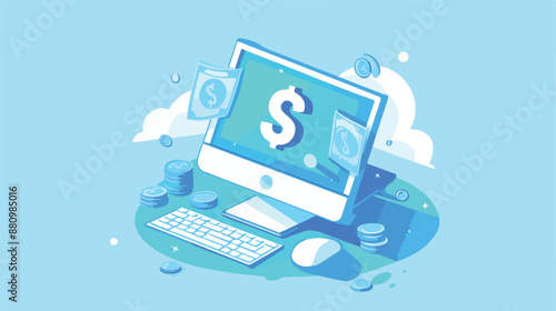 Browser window with dollar sign sketch icon for web mobile