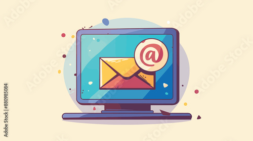 Browser window with electronic mail vector sketch icon