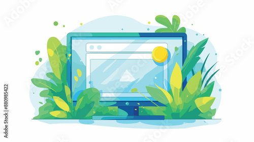 Browser window with share symbol vector sketch icon 