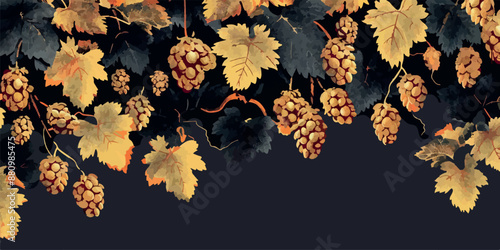 Collection of abstract wine-themed autumn illustrations, perfect for wine festivals and seasonal posters. Includes various frames for text with vibrant colors and intricate designs.